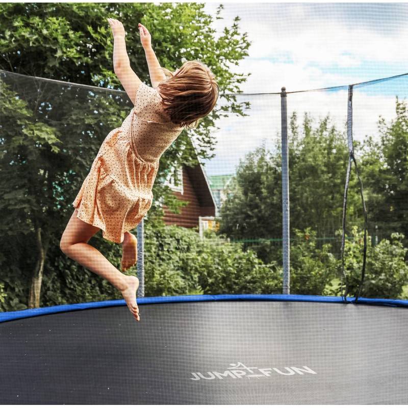 Trampoline de jardin ø244 cm- 8FT- Filet intérieur, Matelas de protection et Echelle JUMP4FUN - Image 5