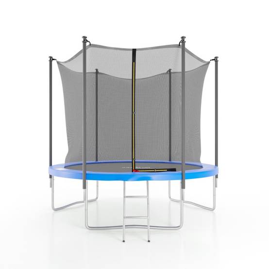 Trampoline de jardin ø244 cm- 8FT- Filet intérieur, Matelas de protection et Echelle JUMP4FUN - Image 1