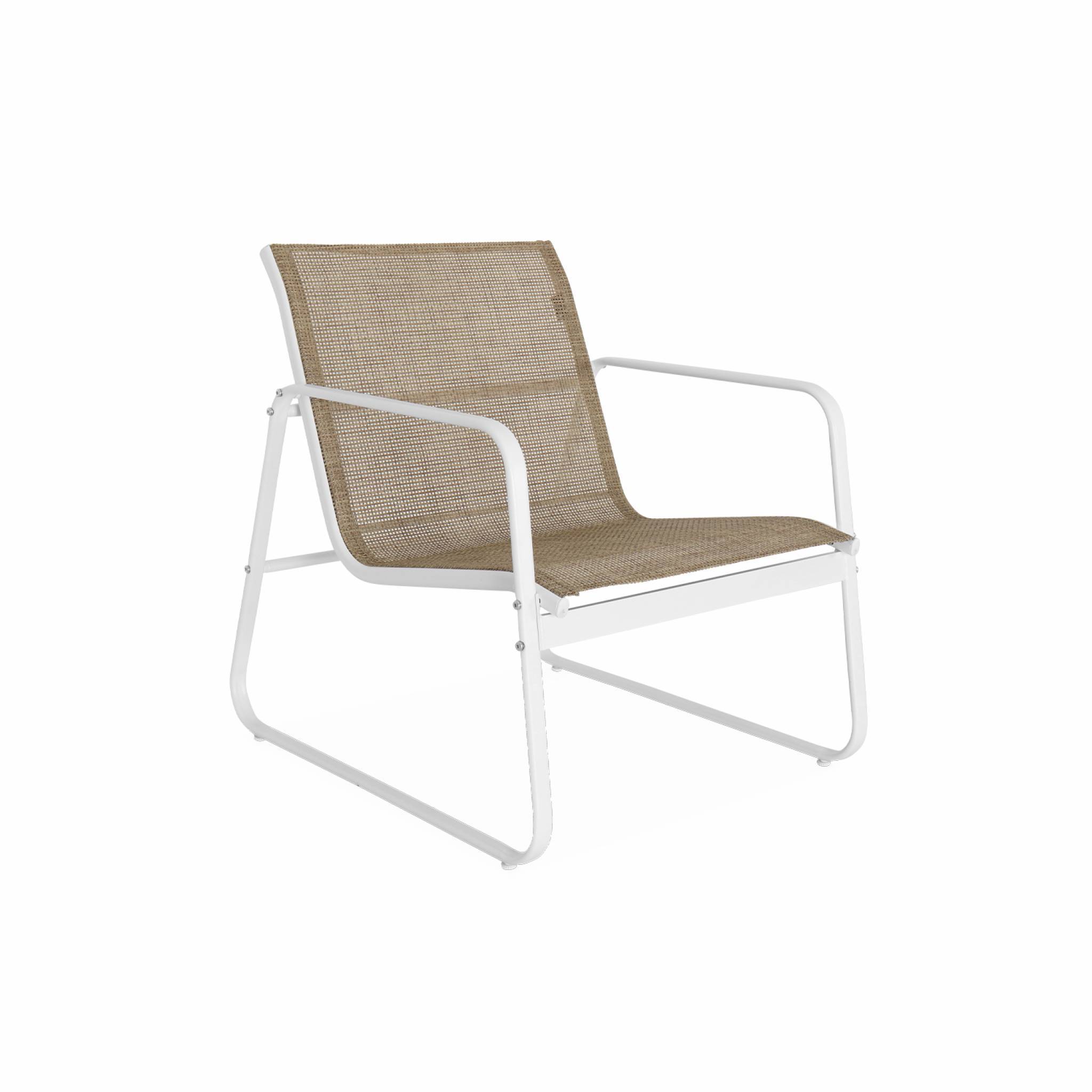 Salon de jardin en métal et textilène pour 4 personnes. blanc et naturel. design | sweeek - Image 6