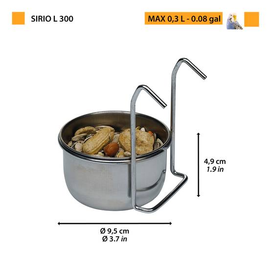 Ferplast - Accessoires pour cages à oiseaux Ferplast SIRIO L304 mangeoire en acier inox - Image 2