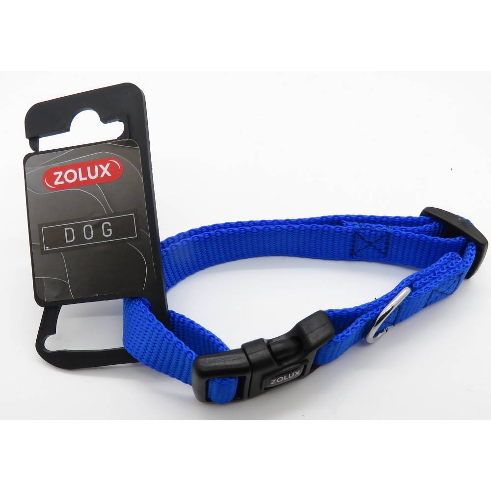 Zolux - collier nylon  30 - 40  cm x 15 mm Bleu. pour chien. - Image 1