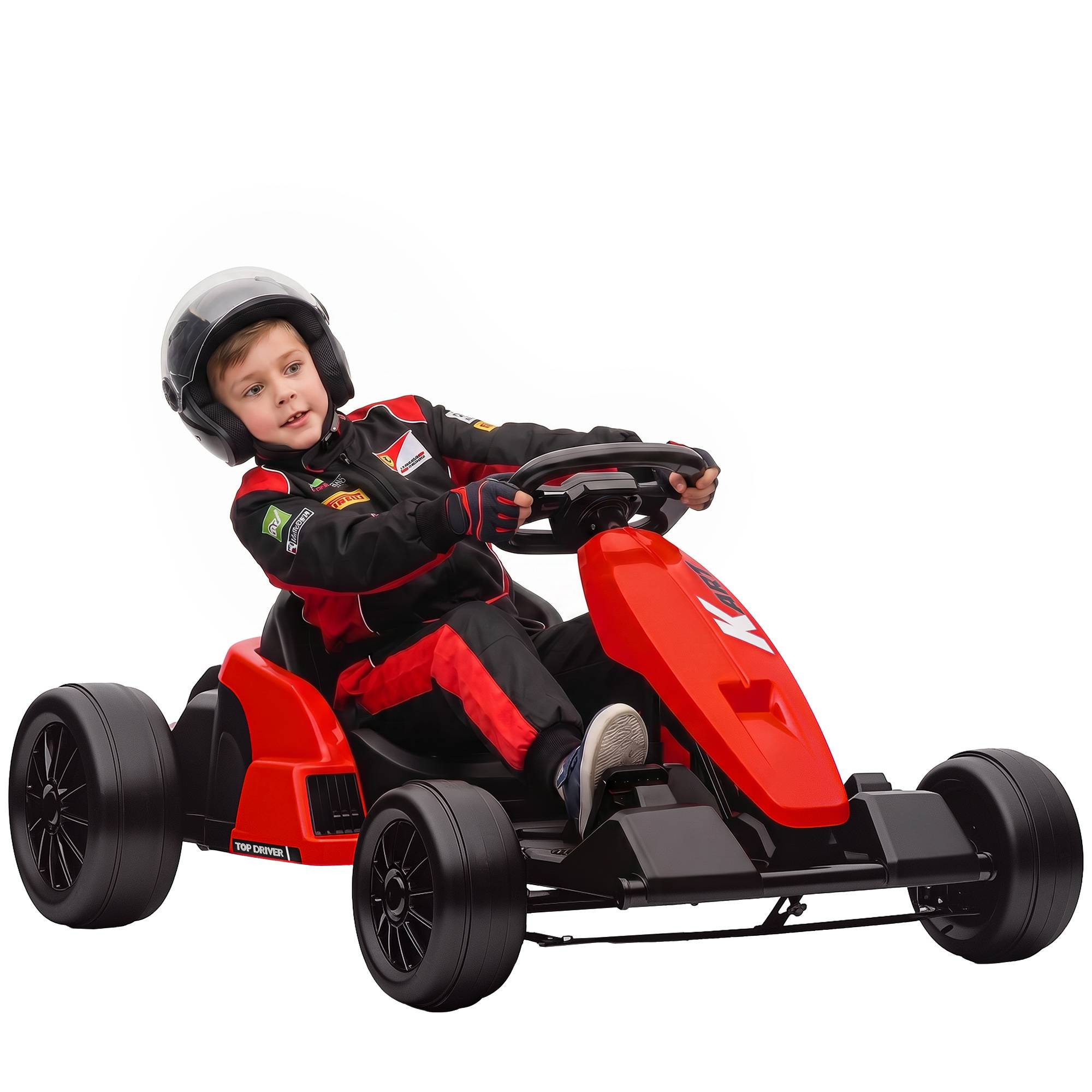 Kart Électrique pour Enfants 24 V, Go Kart, Moteur 2 x 150W, Mode Drift, Siège Réglable, Démarrage Progressif, Rouge - Image 1