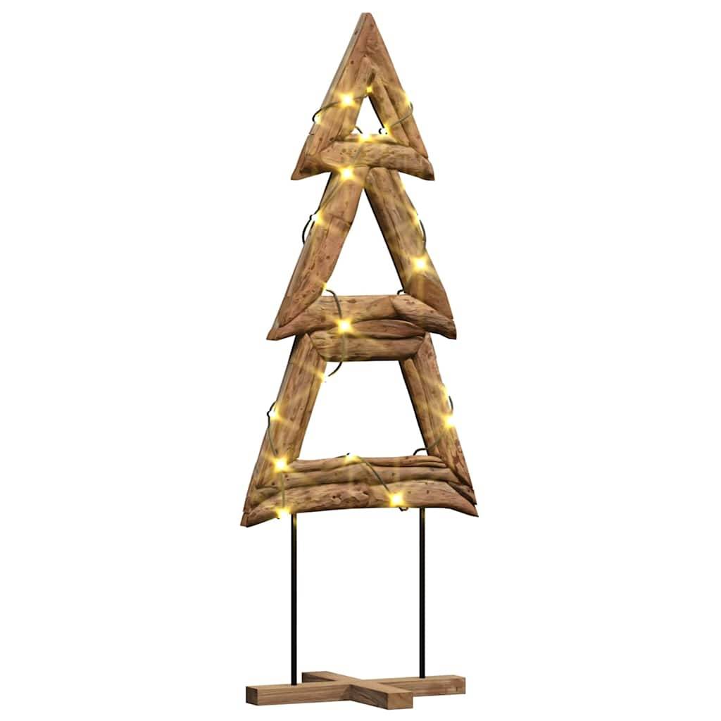 Maison Chic - Sapin de Noël | Arbre de Noël avec support Marron 90 cm Bois de teck solide Maison Chic - Image 3