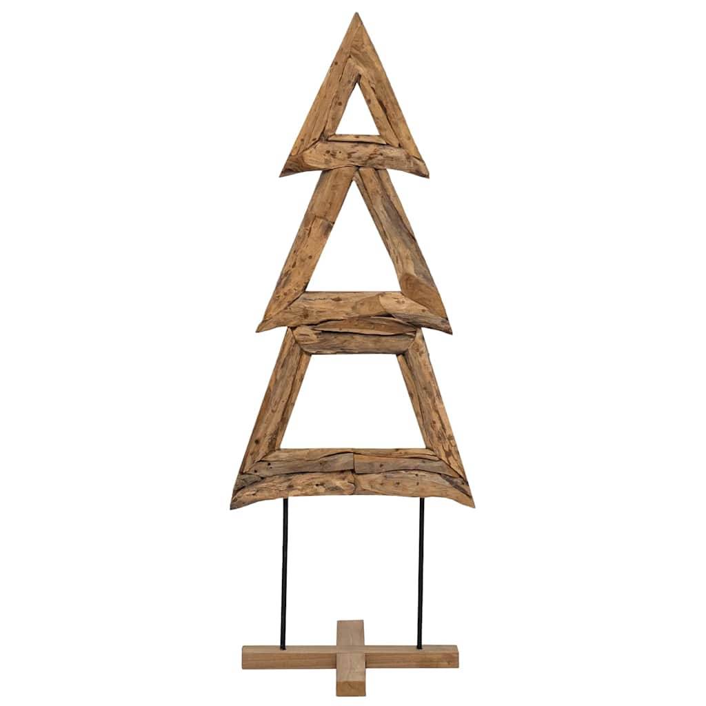Maison Chic - Sapin de Noël | Arbre de Noël avec support Marron 90 cm Bois de teck solide Maison Chic - Image 5