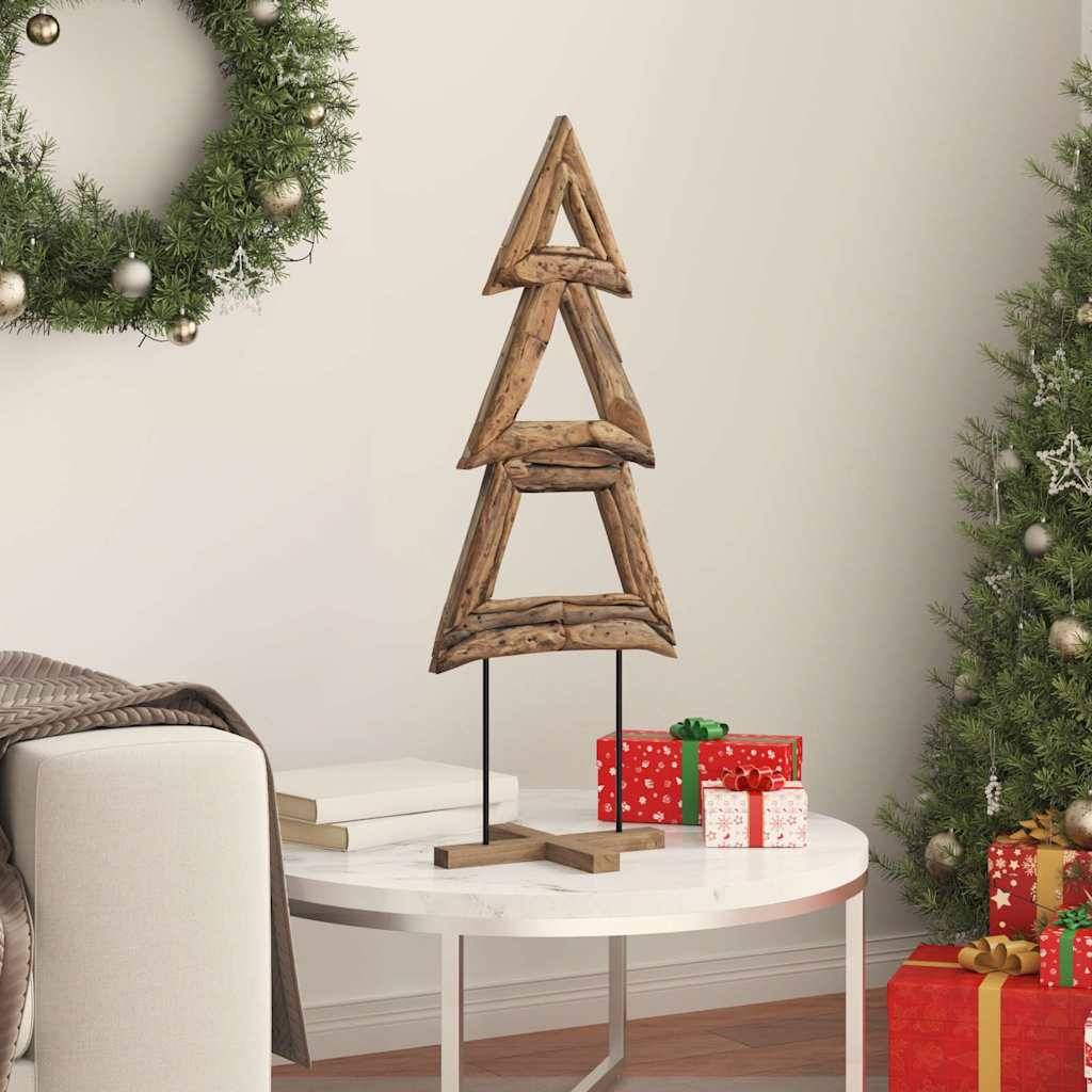 Maison Chic - Sapin de Noël | Arbre de Noël avec support Marron 90 cm Bois de teck solide Maison Chic - Image 4
