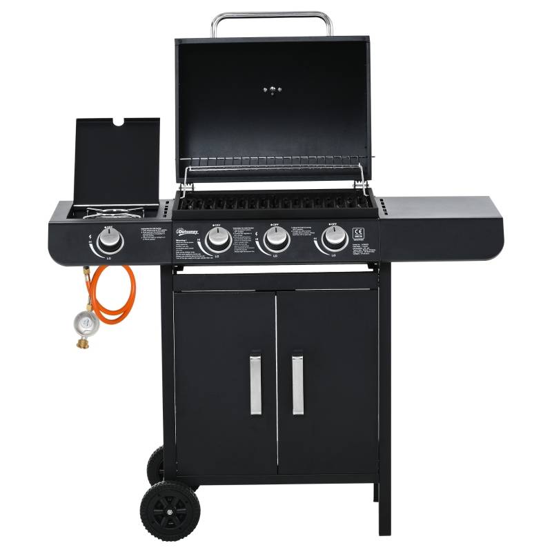 Barbecue à gaz acier noir 110 x 50 x 100 cm - PANGIVO - Image 1