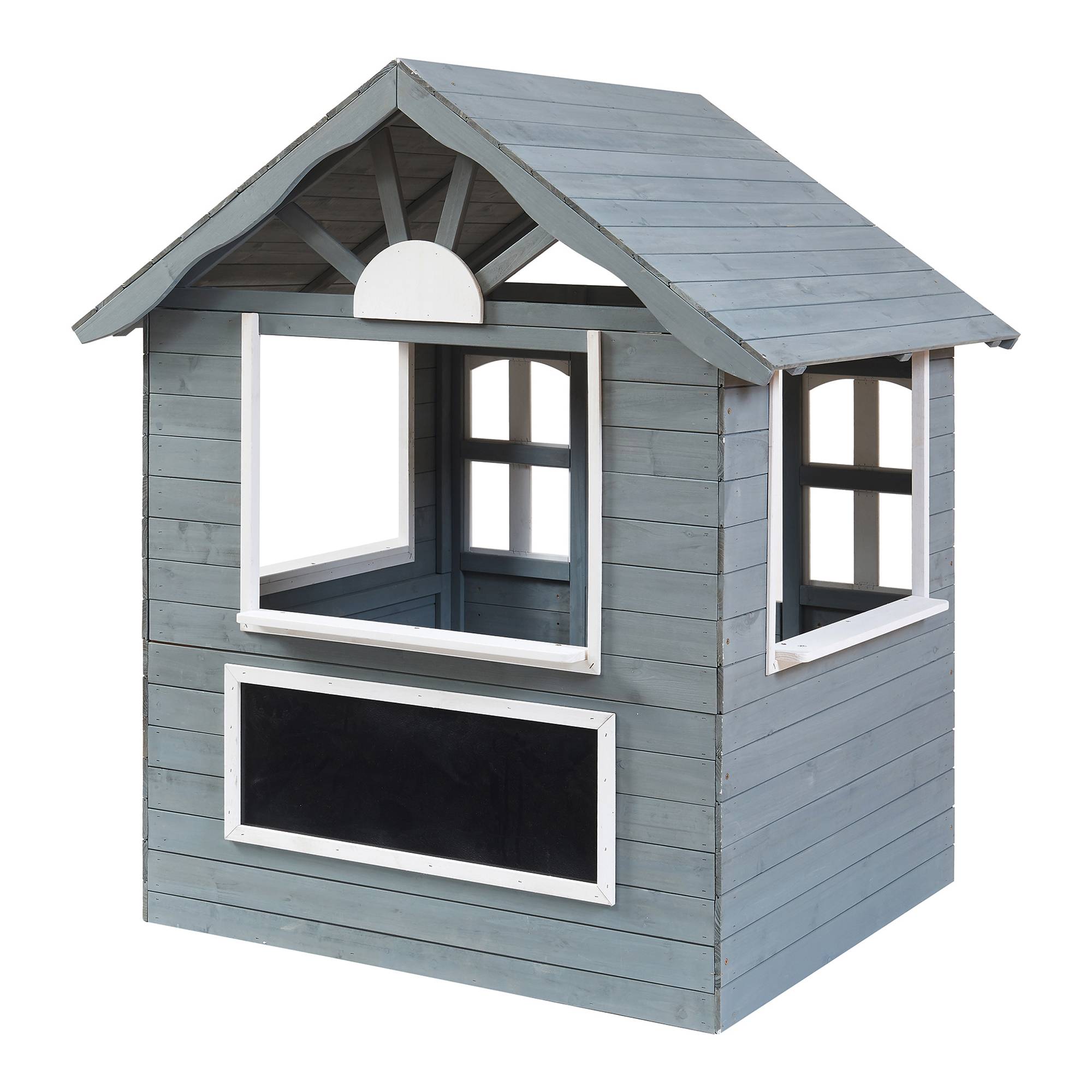 Casa.Pro - Cabane de jeu d'extérieur Vesa bois de pin 138 x 120 x 102 cm gris blanc casa.pro - Image 6