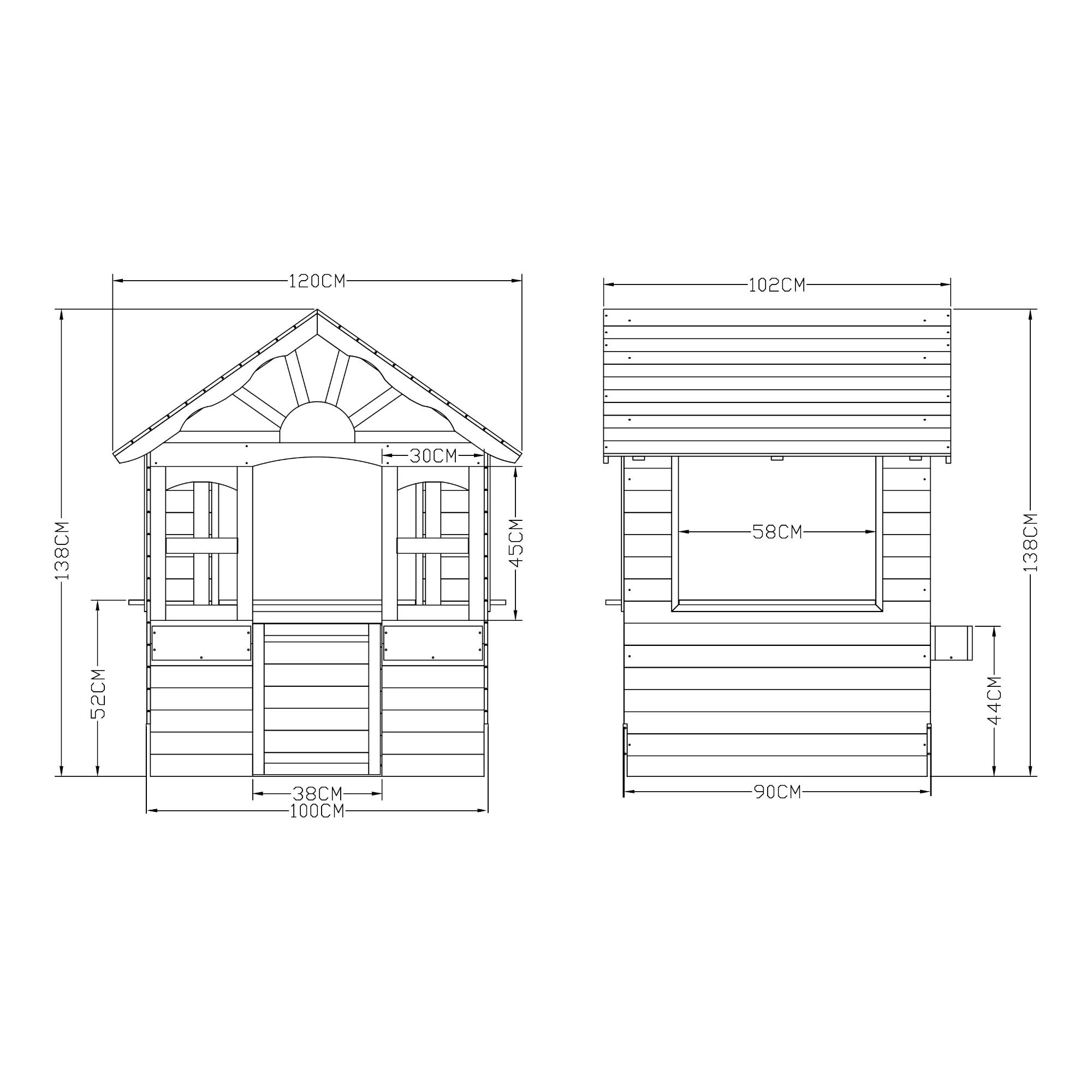 Casa.Pro - Cabane de jeu d'extérieur Vesa bois de pin 138 x 120 x 102 cm gris blanc casa.pro - Image 3