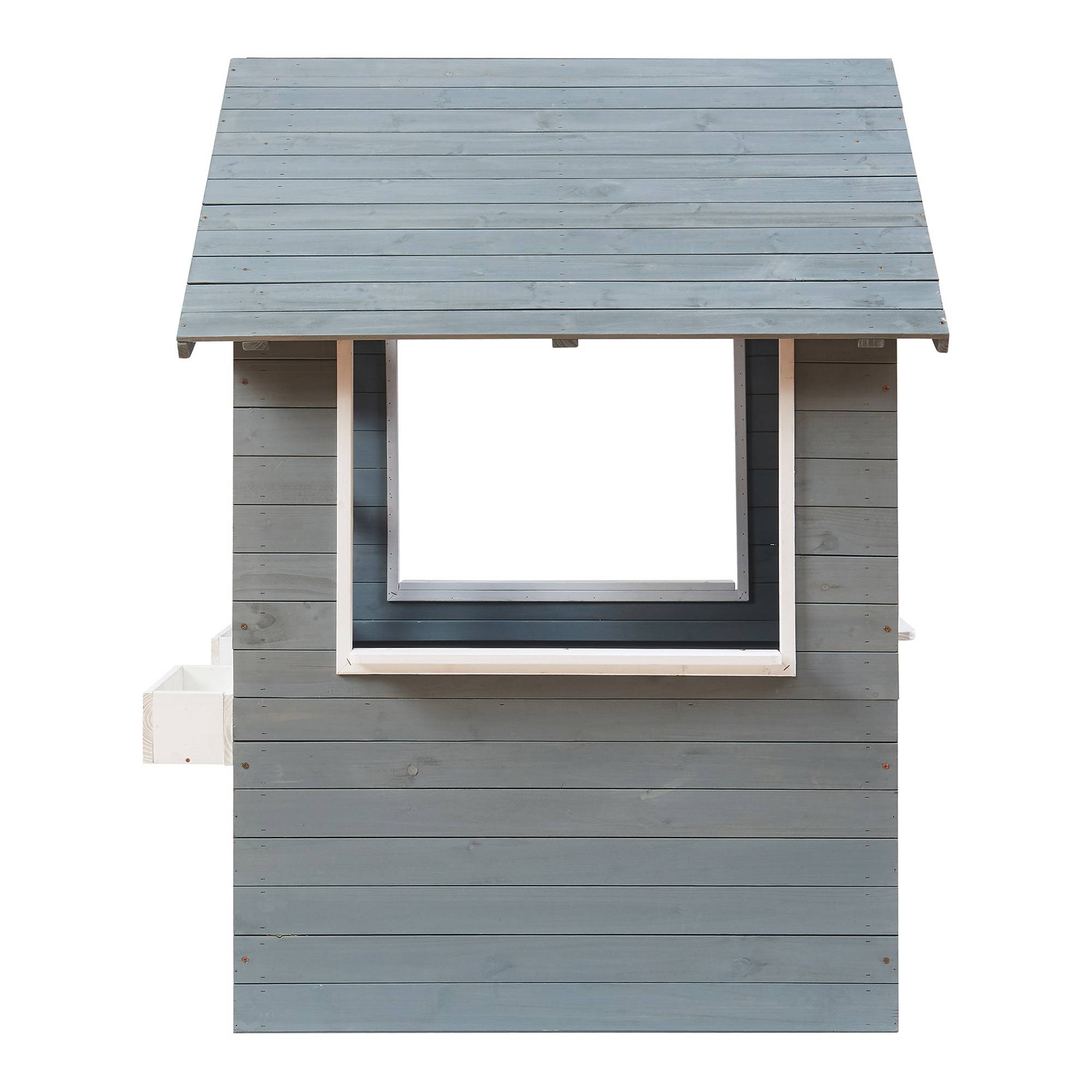 Casa.Pro - Cabane de jeu d'extérieur Vesa bois de pin 138 x 120 x 102 cm gris blanc casa.pro - Image 7