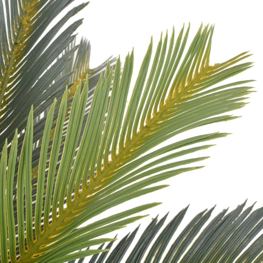Plante artificielle palmier cycas plastique et bois vert 90 cm - PANGIVO - Image 2