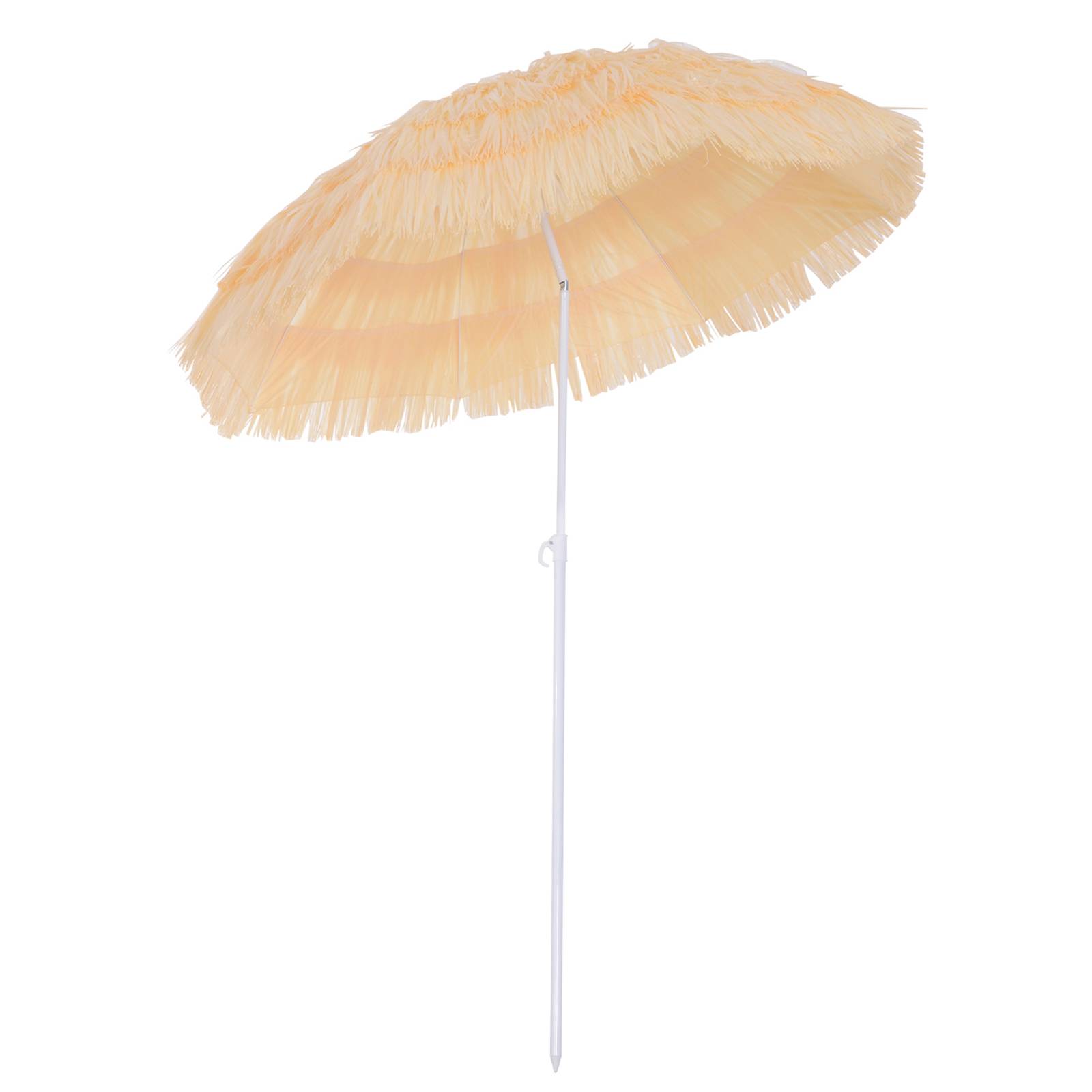 Outsunny - Parasol de plage jardin design hawai 160 cm raphia artificiel beige - Outsunny - Image 1