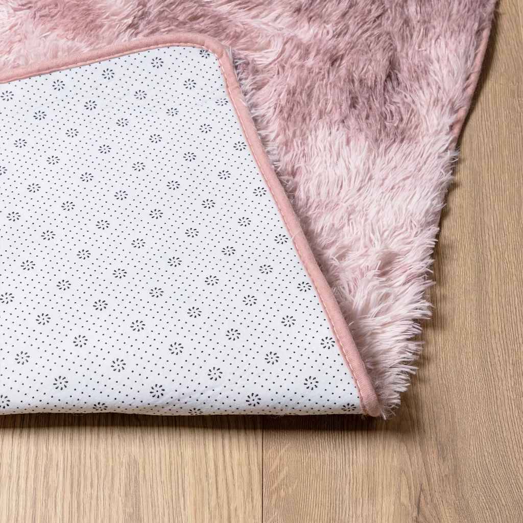 Tapis Moelleux à Poils Longs en Polyester pour Chambre d'Enfant Salon Rose Poudré 200x290 cm – ComfortXL Outdoor Living - Image 6