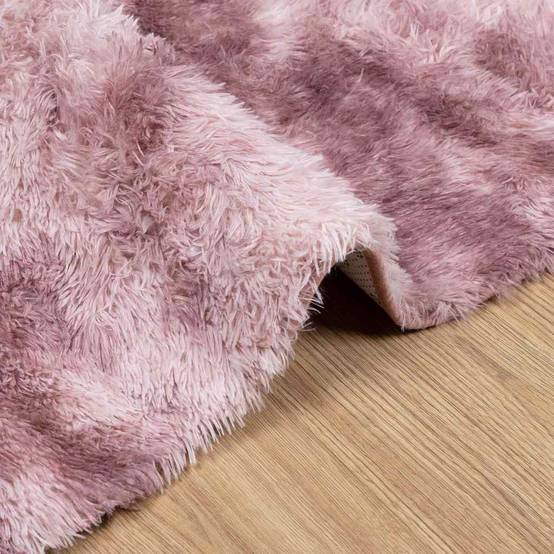 Tapis Moelleux à Poils Longs en Polyester pour Chambre d'Enfant Salon Rose Poudré 200x290 cm – ComfortXL Outdoor Living - Image 5