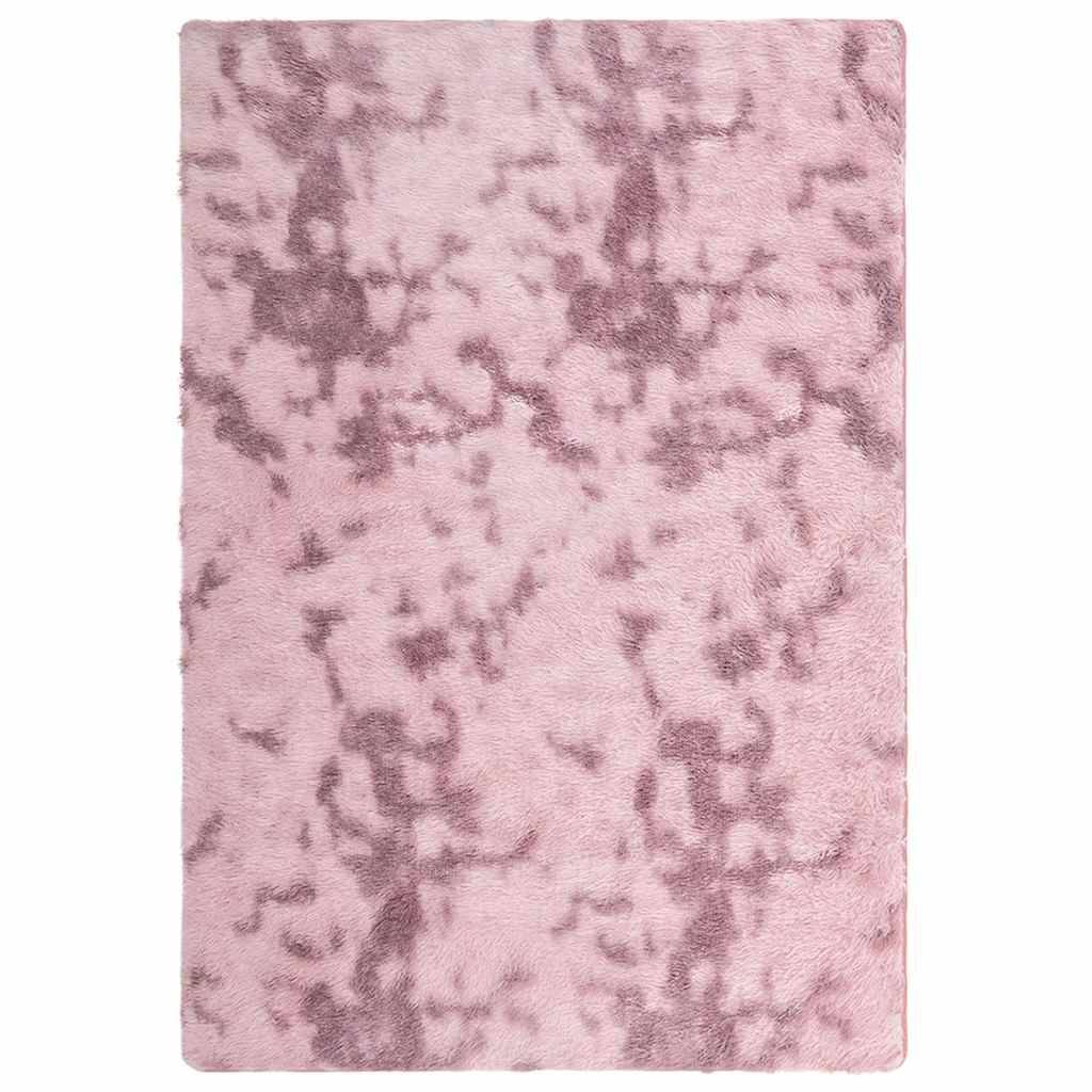 Tapis Moelleux à Poils Longs en Polyester pour Chambre d'Enfant Salon Rose Poudré 200x290 cm – ComfortXL Outdoor Living - Image 2