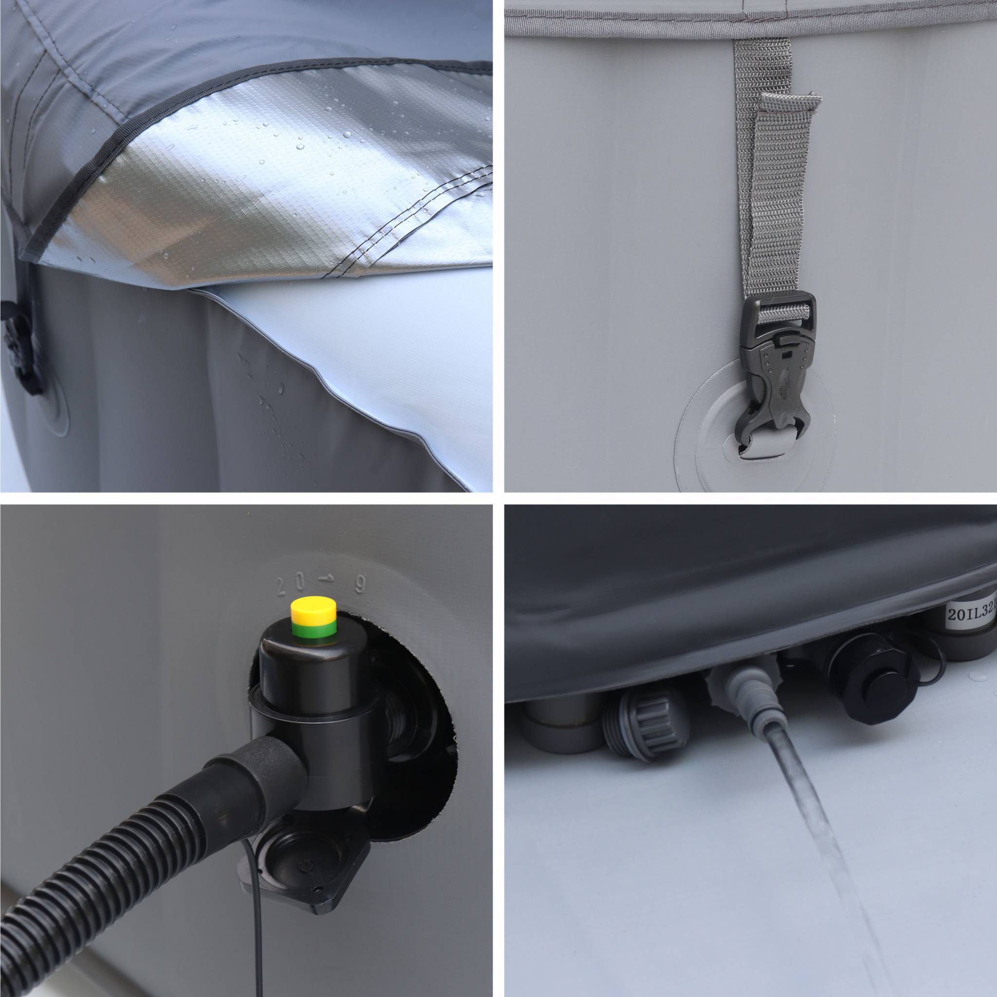 Spa MSPA gonflable carré – Fjord 6 - 6 places.  système anti-gel et désinfection UVC + bâche. 185cm. PVC. pompe. chauffage. gonfleur. filtre | sweeek - Image 5
