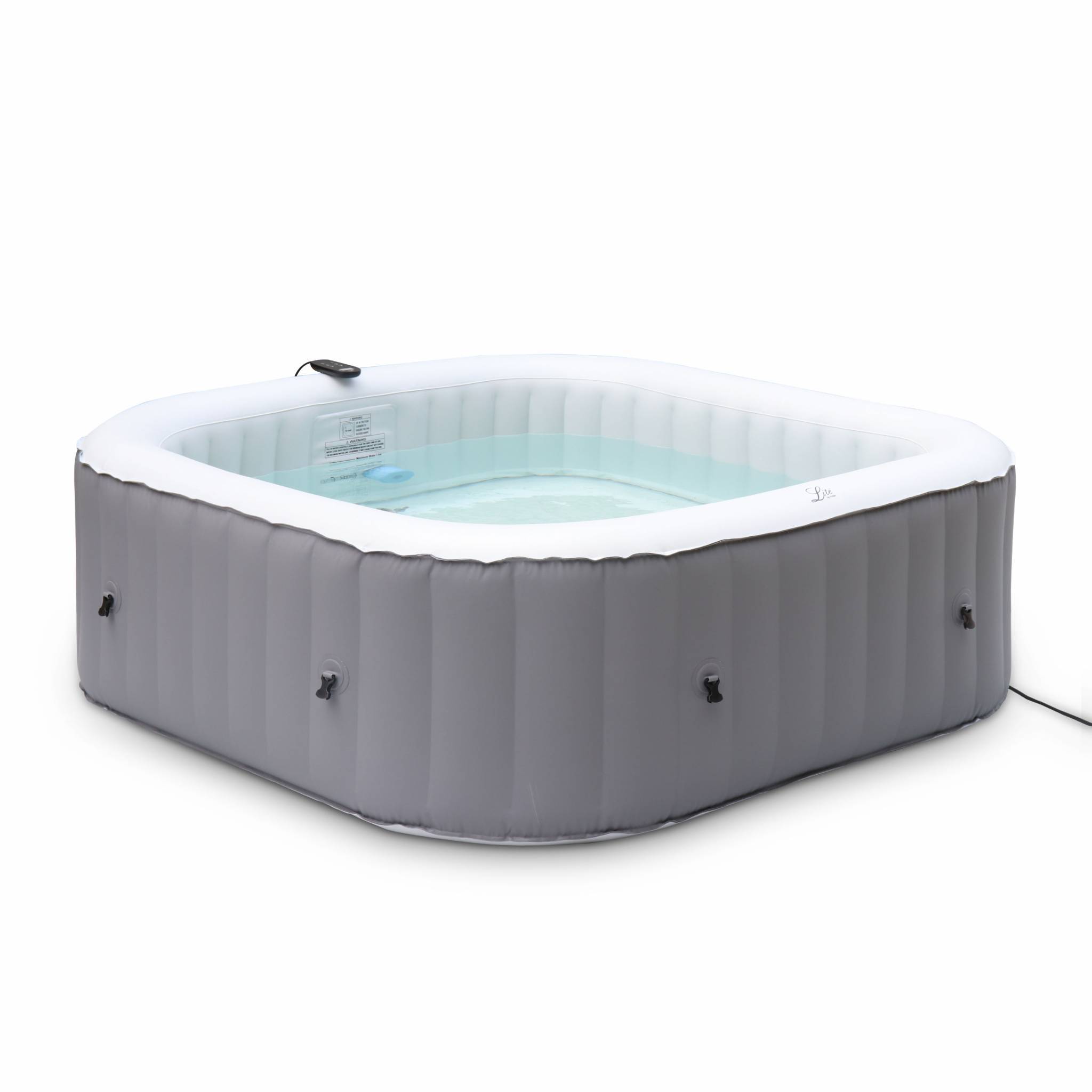 Spa MSPA gonflable carré – Fjord 6 - 6 places.  système anti-gel et désinfection UVC + bâche. 185cm. PVC. pompe. chauffage. gonfleur. filtre | sweeek - Image 1