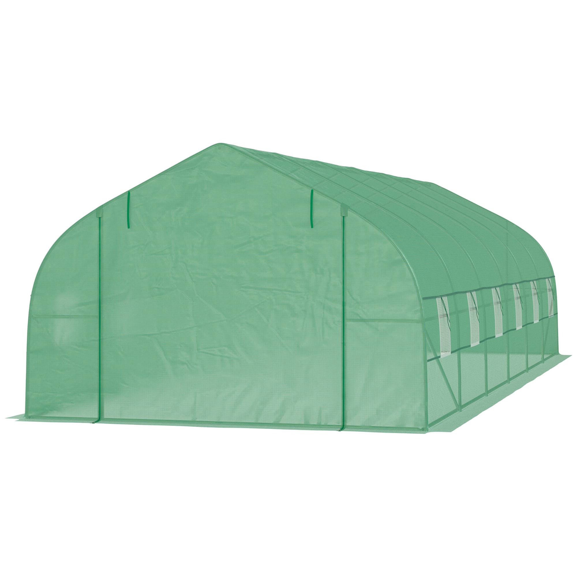 Serre Tunnel Professionnelle 24 m² Acier Galvanisé Renforcé 12 Fenêtres 8x3x2 m Vert - ComfortXL Outdoor Living - Image 2