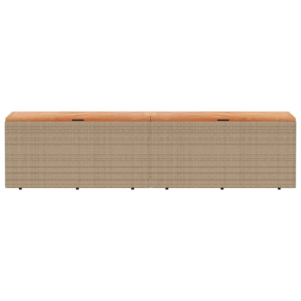 Maison Chic - Coffre de rangement - Boîte de rangement extérieure - Coffre de jardin beige résine tressée bois d'acacia MP176 - Image 4