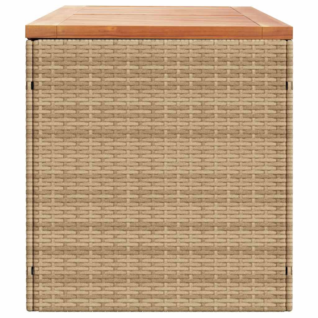 Maison Chic - Coffre de rangement - Boîte de rangement extérieure - Coffre de jardin beige résine tressée bois d'acacia MP176 - Image 5