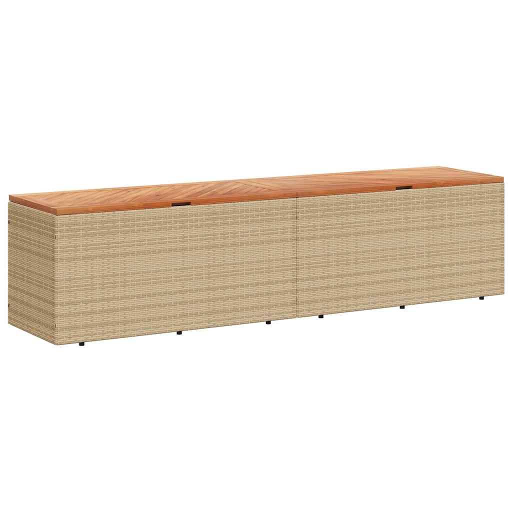Maison Chic - Coffre de rangement - Boîte de rangement extérieure - Coffre de jardin beige résine tressée bois d'acacia MP176 - Image 1