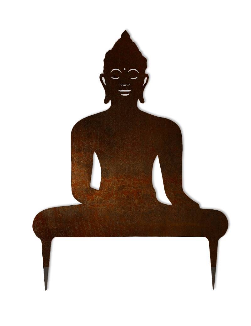 Déco Bouddha Extérieur Métal Acier Corten 48cm - madecoupesurmesure