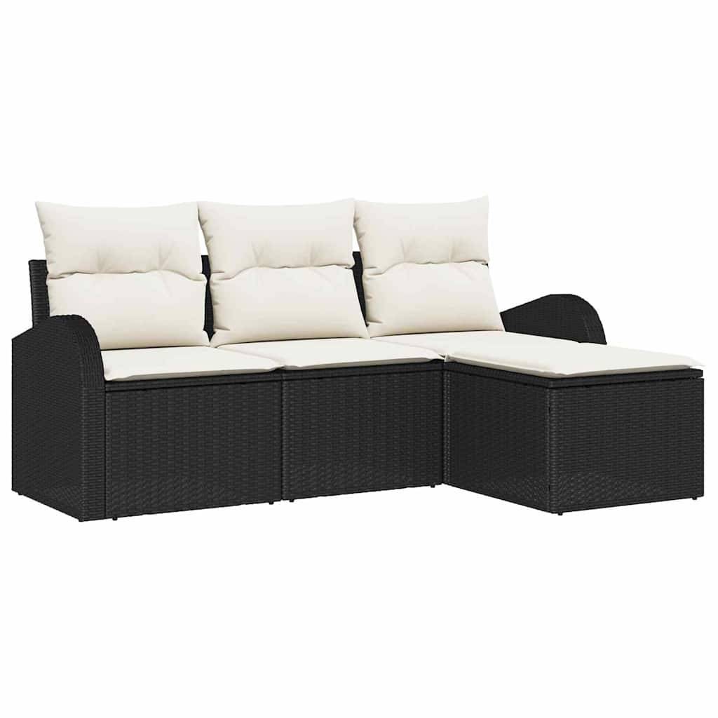 ComfortXL - Salon de Jardin 4 Places en Poly Rotin Modulable avec Repose-pieds Noir – ComfortXL Outdoor Living - Image 2