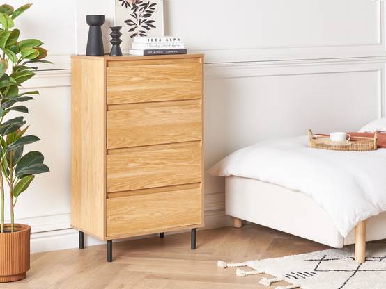 Beliani - Commode Panneau de particules de bois Marron clair NIKEA - 60x40x104- Beliani - Image 1