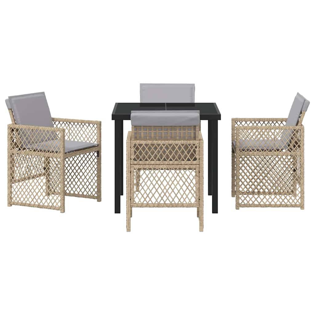 Ensemble table et chaises de jardin 4 places polyrotin pour repas extérieur Beige – ComfortXL Outdoor Living - Image 7
