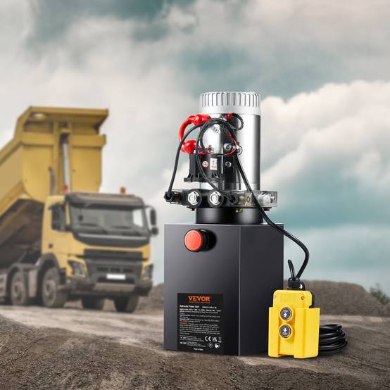 VEVOR Pompe hydraulique DC 12V 9,5L double effet débit 3,44L/min pression 22MPa, camion benne/nacelle. - Image 8