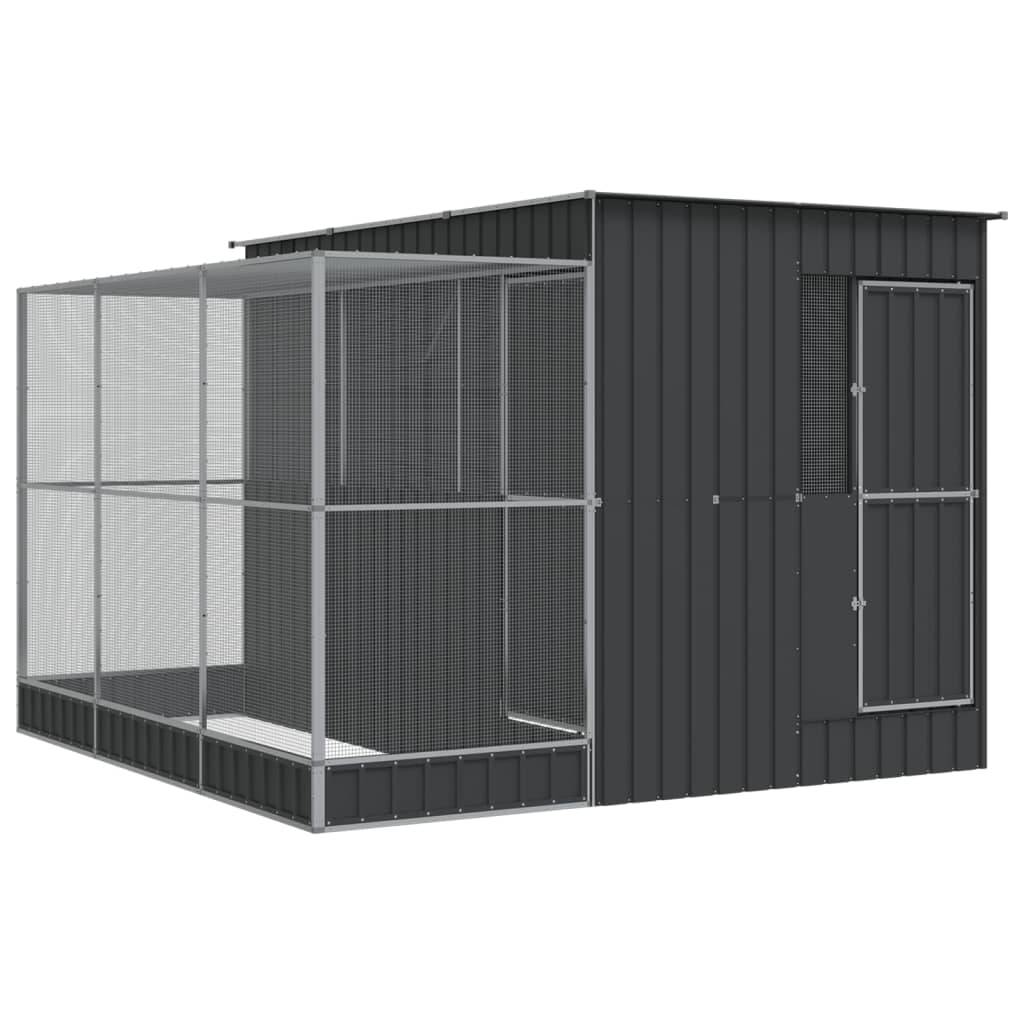 Cage Oiseaux Extérieure Acier Galvanisé 290x303cm Argent - ComfortXL Outdoor Living - Image 2