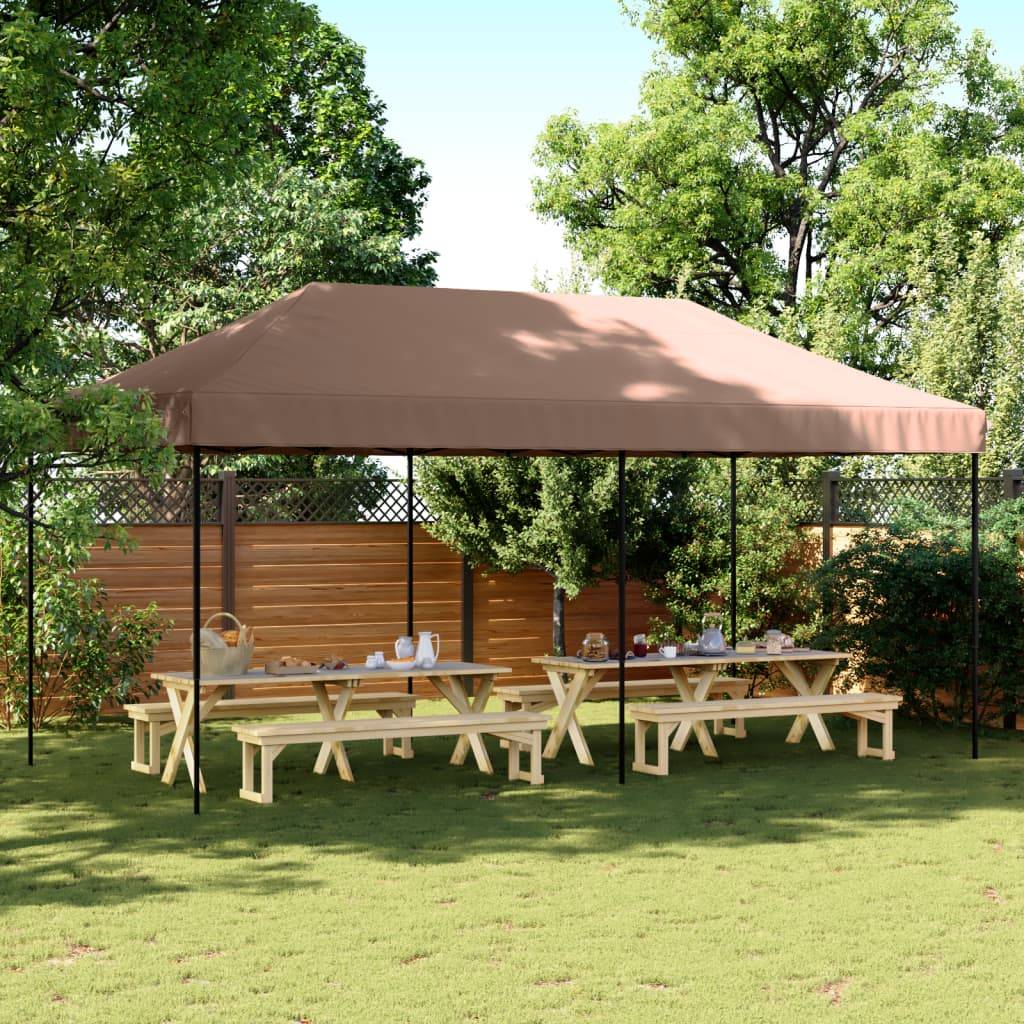 Barnum Professionnel Pliable 6x3 m Acier Tente de Marché Robuste Marron – ComfortXL Outdoor Living - Image 1