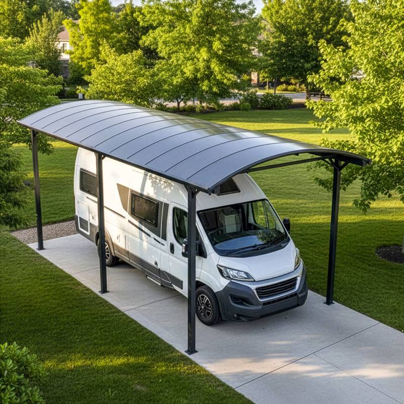 X-Metal - Carport aluminium anthracite 27,36 m² pour camping-car toit polycarbonate 6mm anti-UV X-Metal - Image 6
