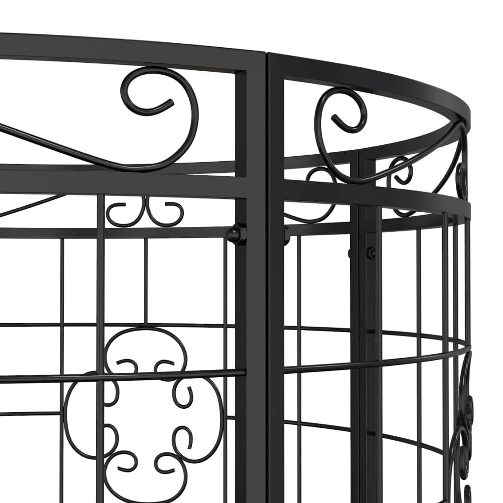 Helloshop26 - Banc de jardin meuble de patio d'extérieur terrasse circulaire tour d'arbre diamètre 137 cm noir acier - Image 4