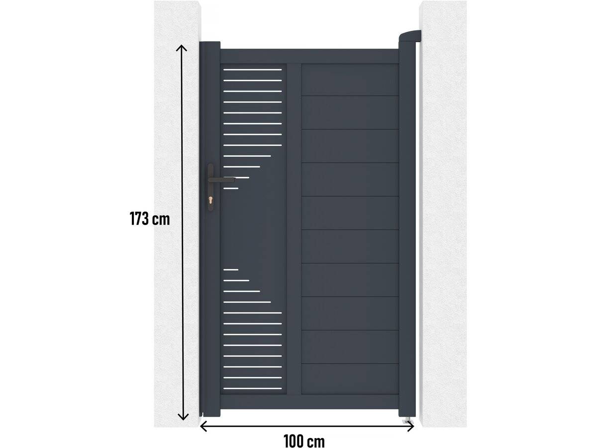 Portillon En Aluminium "jean" - 100 X 173 Cm - Anthracite -habitat Et Jardin - Image 3