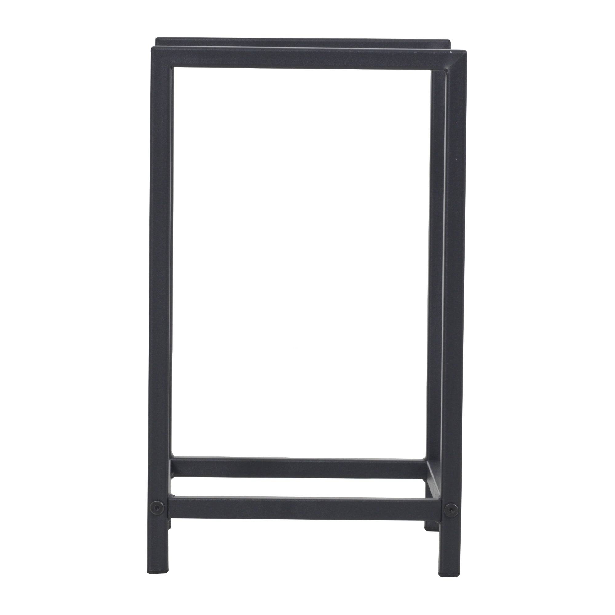 Helloshop26 - Range-bûches pour usage intérieur extérieur porte-bûches design support rangement bois de chauffage en acier 40 x 30 x 50 cm noir - Image 5