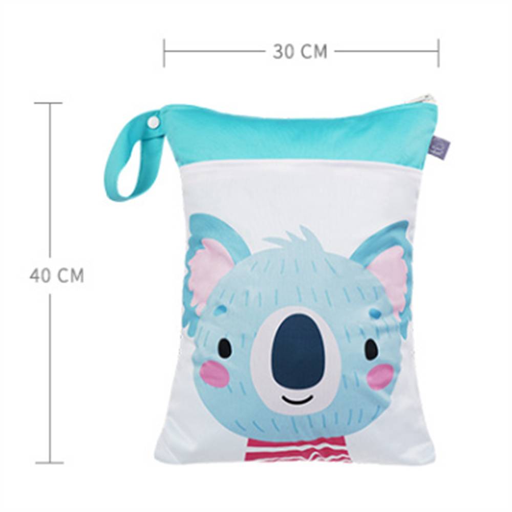 Sac à Langer Imperméable 30x40 cm - Double Compartiment Zip - Organisation Hygiénique pour Couches - Lytech - Image 2
