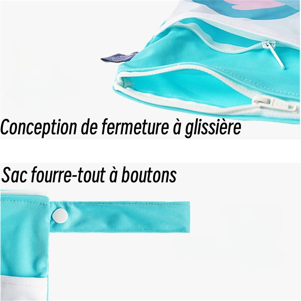 Sac à Langer Imperméable 30x40 cm - Double Compartiment Zip - Organisation Hygiénique pour Couches - Lytech - Image 3