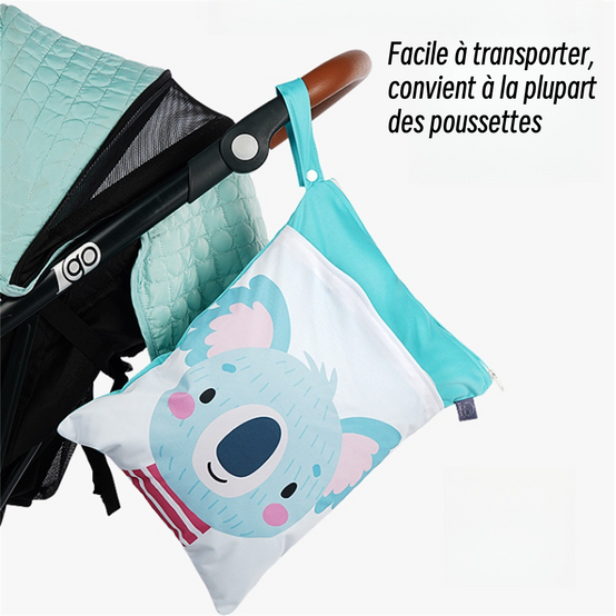 Sac à Langer Imperméable 30x40 cm - Double Compartiment Zip - Organisation Hygiénique pour Couches - Lytech - Image 4