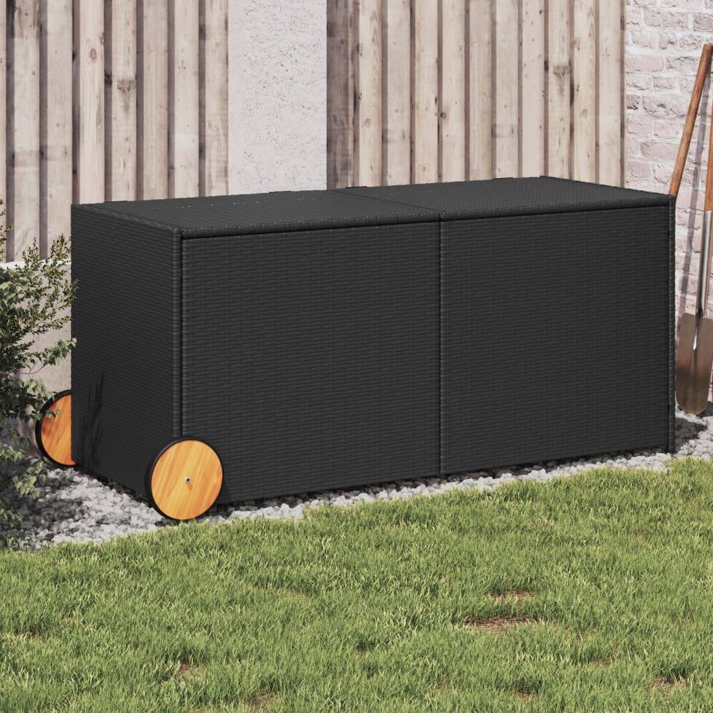 ComfortXL - Coffre de Rangement Résine Tressée avec Roues pour Jardin Terrasse Noir 283L – ComfortXL Outdoor Living - Image 1