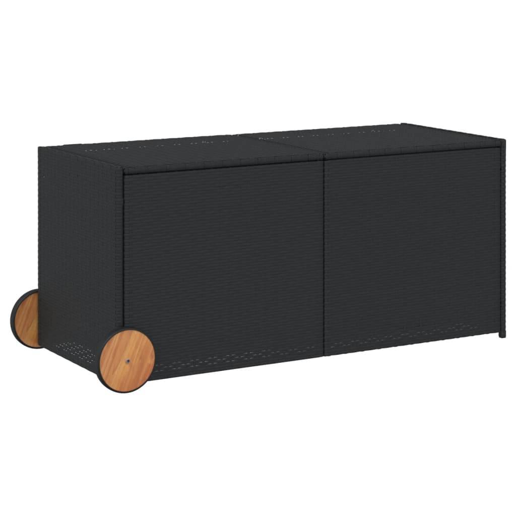 ComfortXL - Coffre de Rangement Résine Tressée avec Roues pour Jardin Terrasse Noir 283L – ComfortXL Outdoor Living - Image 2