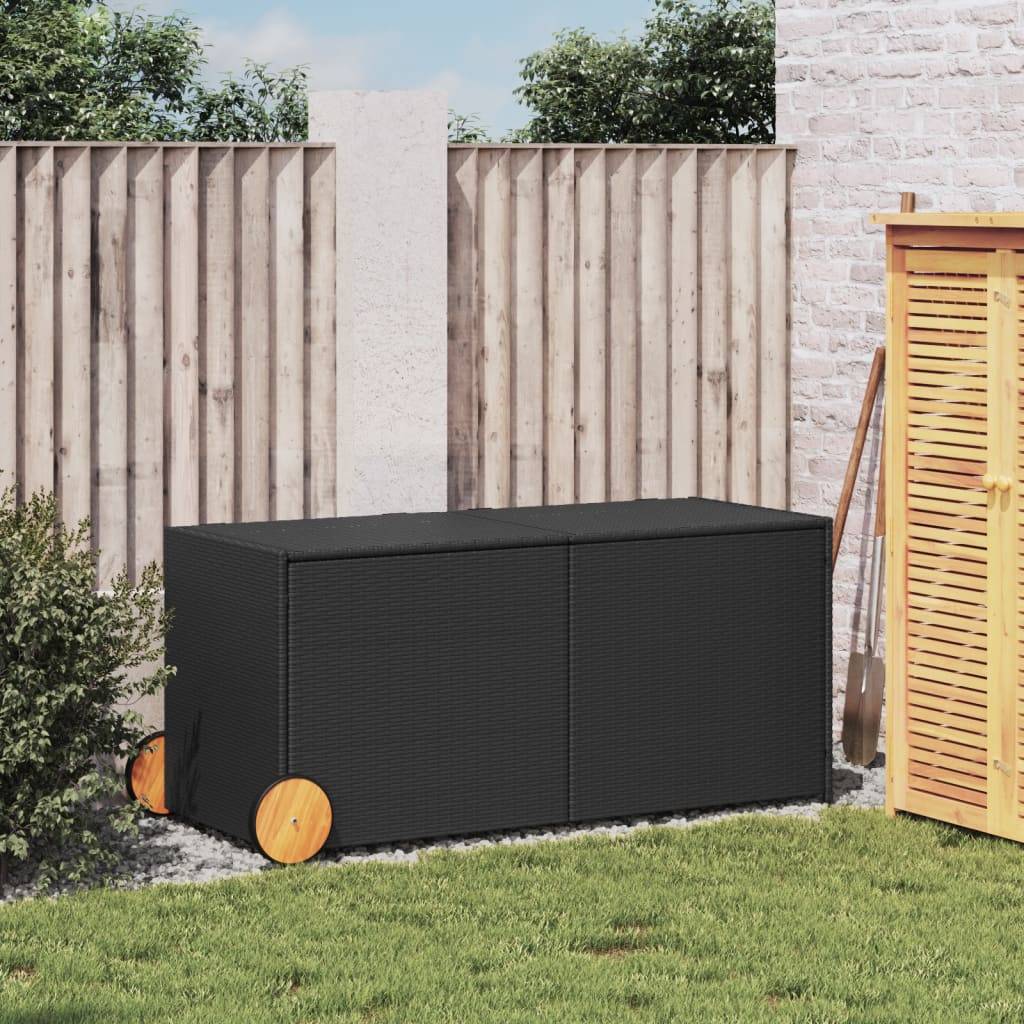 ComfortXL - Coffre de Rangement Résine Tressée avec Roues pour Jardin Terrasse Noir 283L – ComfortXL Outdoor Living - Image 3