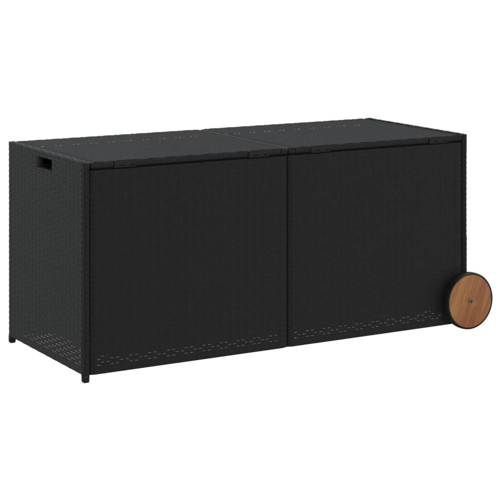 ComfortXL - Coffre de Rangement Résine Tressée avec Roues pour Jardin Terrasse Noir 283L – ComfortXL Outdoor Living - Image 6