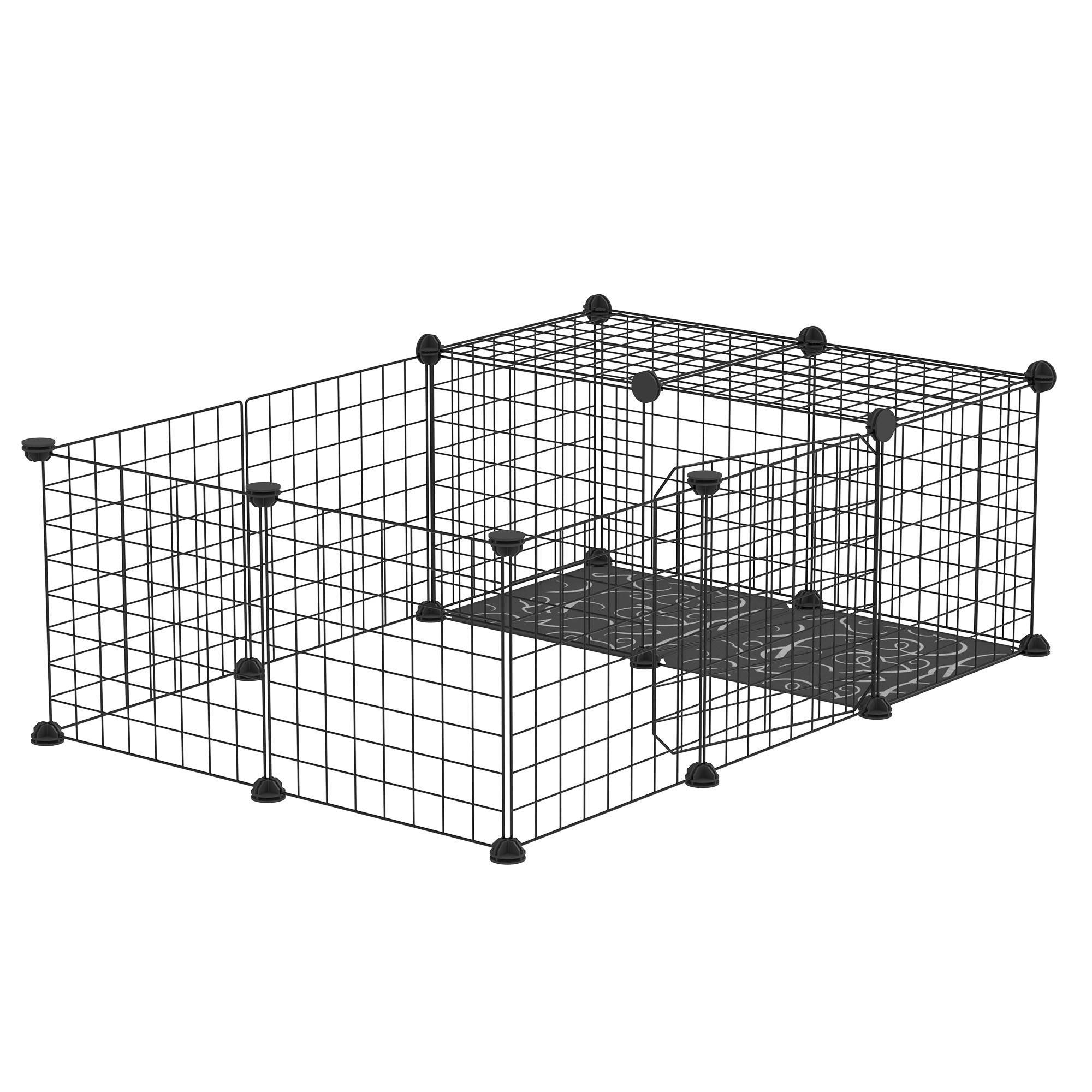Sans Marque - Enclos petits animaux parc lapins/cochons Inde/rongeurs modulable noir - Image 2