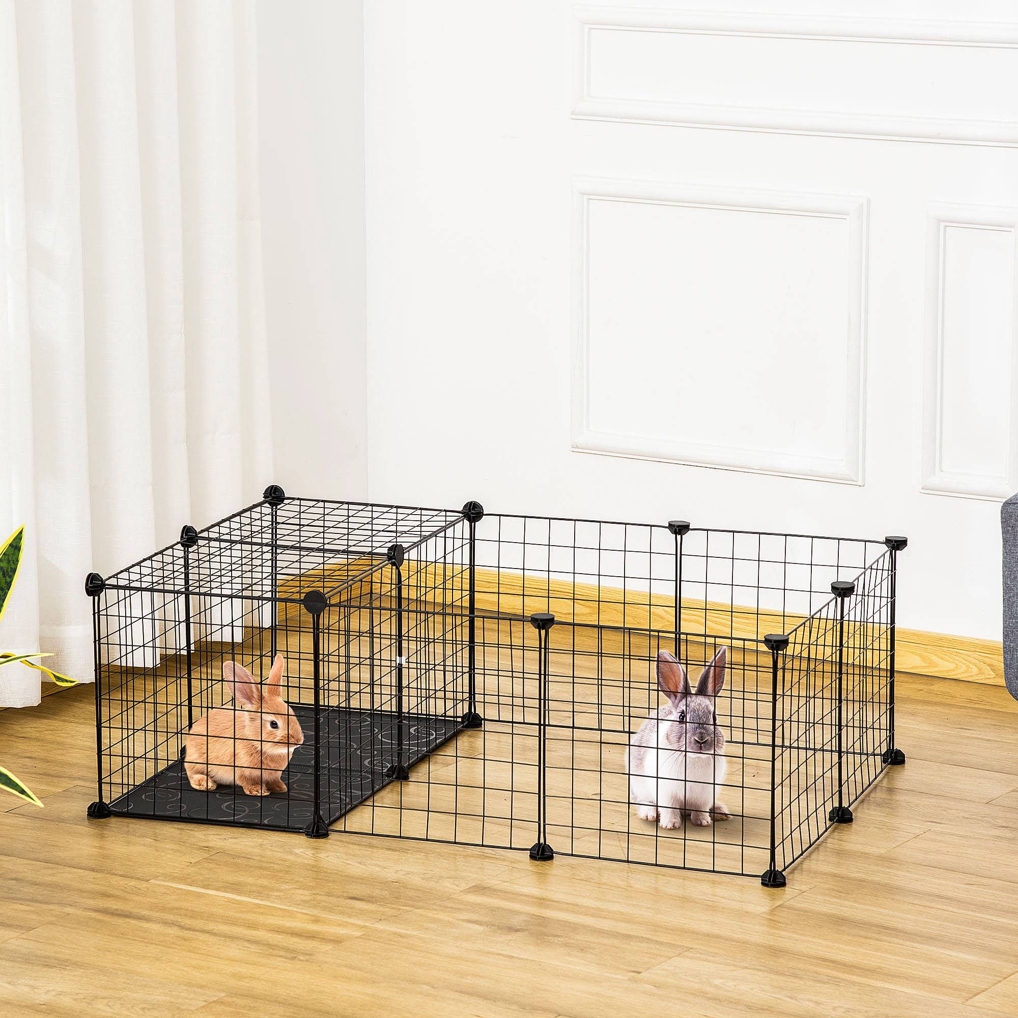 Sans Marque - Enclos petits animaux parc lapins/cochons Inde/rongeurs modulable noir - Image 3