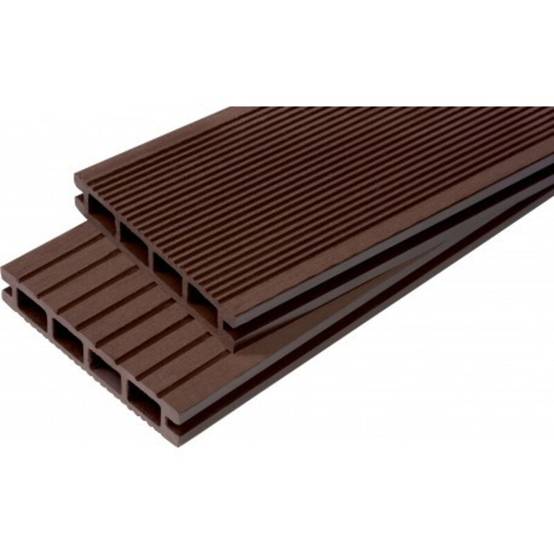 PACK 4 m² lame de terrasse composite Dual + ACCESSOIRES (4 coloris) 3600mm - Coloris - Chocolat, Epaisseur - 25mm, Largeur - 14 cm, Longueur - 360 cm - Image 3