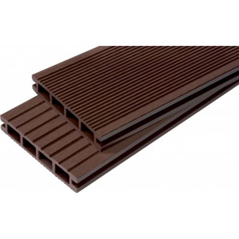 PACK 4 m² lame de terrasse composite Dual + ACCESSOIRES (4 coloris) 3600mm - Coloris - Chocolat, Epaisseur - 25mm, Largeur - 14 cm, Longueur - 360 cm - Image 3
