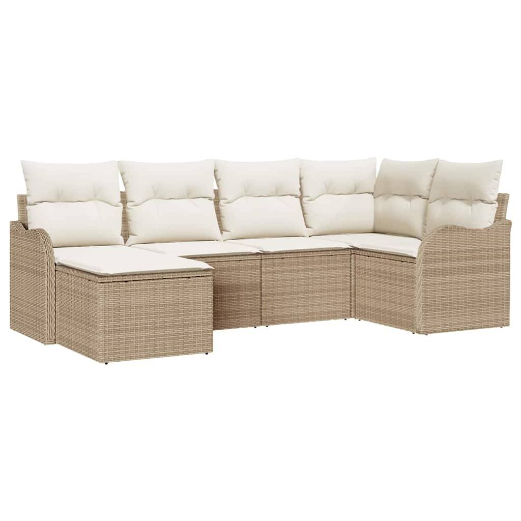 ComfortXL - Ensemble de canapé extérieur 6 pcs Poly rotin modulable pour Balcon Beige et Blanc – ComfortXL Outdoor Living - Image 2