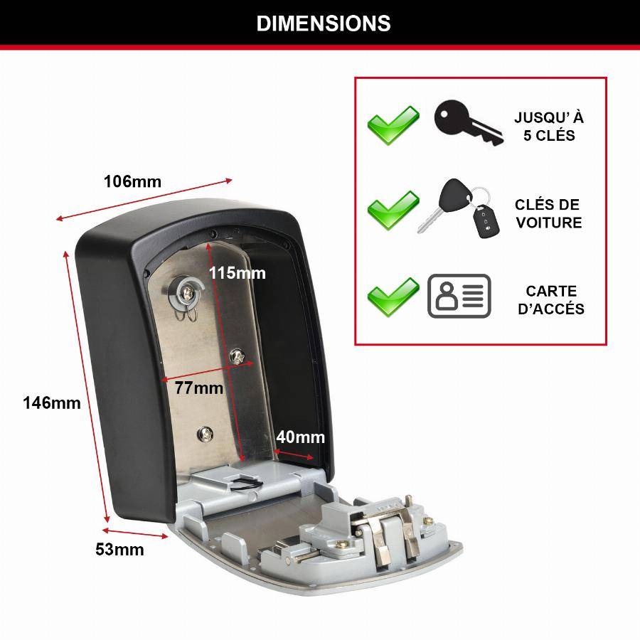 Master Lock - Boite à clés XL MASTERLOCK Fixation murale - 5403EURD - Image 6