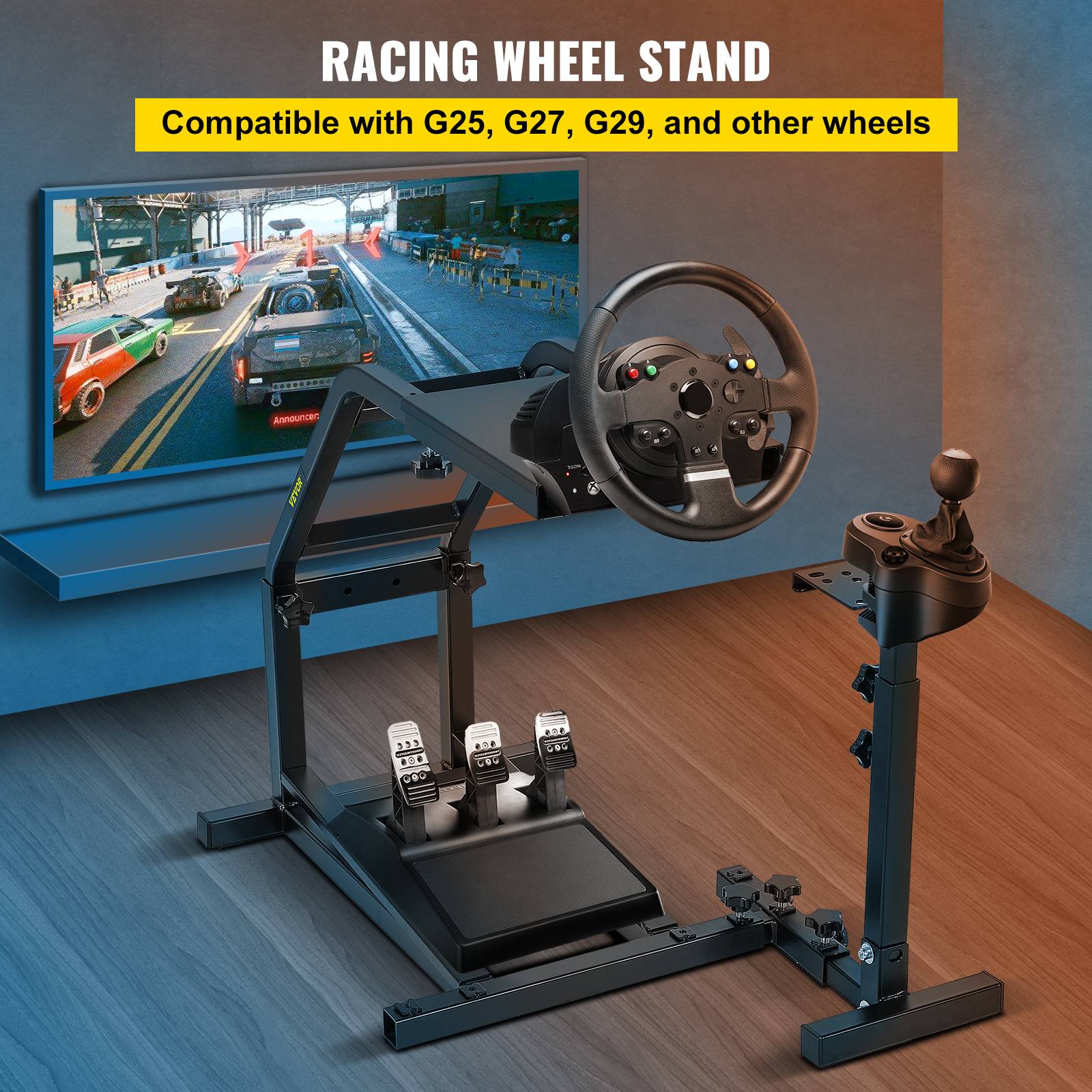 VEVOR Support volant réglable pour Logitech G27/G25/G29, Mad Catz, Fanatec. (Volant non inclus) - Image 2