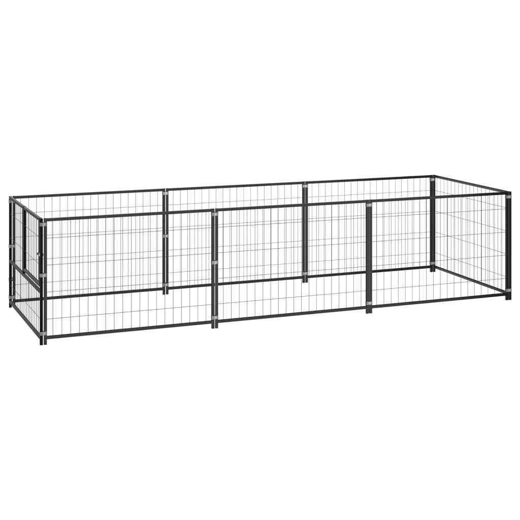 Vidaxl - Chenil Noir 3 m² Acier vidaXL 3082093 - Image 2